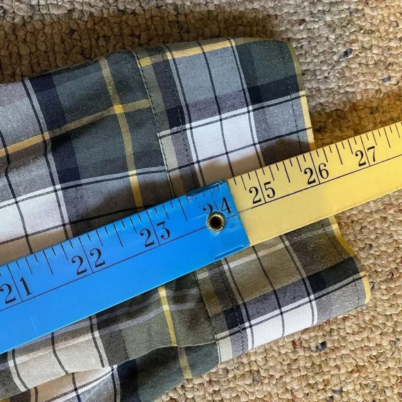 ABALANCHE Men 3XL Plaid Embroidered Long Sleeve Button Up Pocket Western Cowboy - Picture 3 of 11